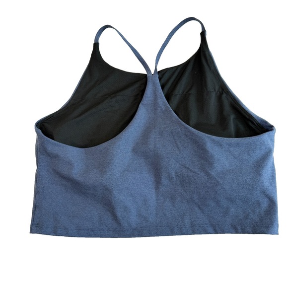 GapFit Studio Bra Longline Midnight Heather Size XL Yoga Pilates - Picture 2 of 4